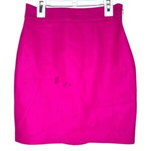 Susana Monaco Knit Mini Skirt in Shocking Pink Small